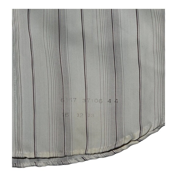 Vintage Montgomery Ward Button Up Shirt 32/33 Men's White w/Brown Stripes - Picture 5 of 6